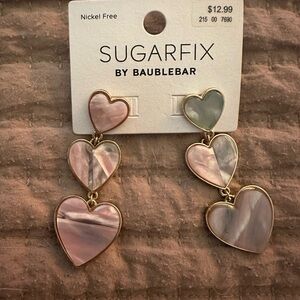Pink and Gold Heart Earrings sugarfix by BaubleBar